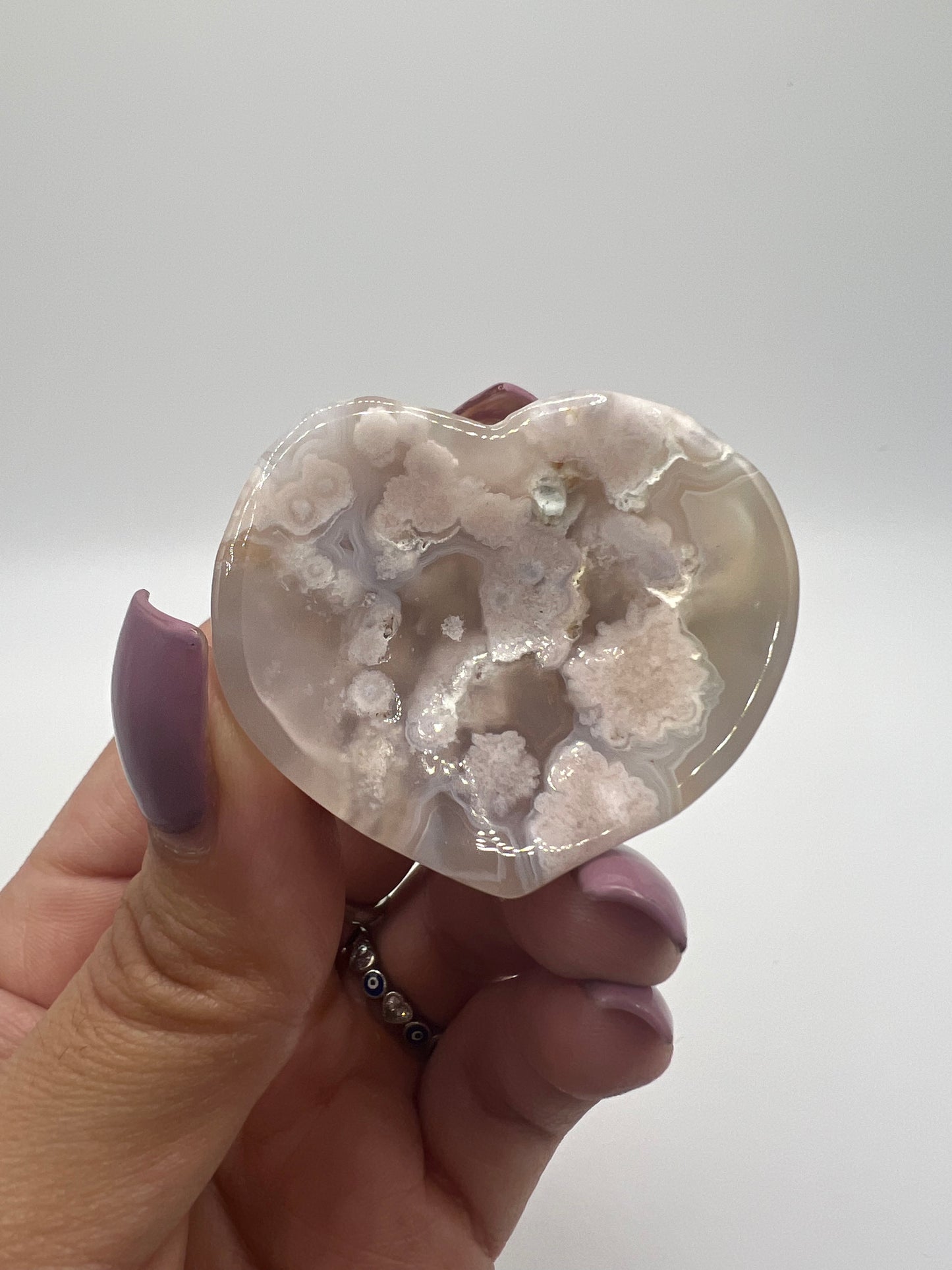 Flower Agate heart small bowl